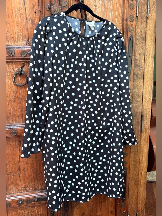 a new day Dresses & Skirts - A New Day Polka Dot Long Sleeve Shift Dress with Pockets - Size L Like New